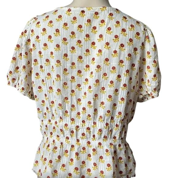 MADEWELL Sophia Wild Calendula Block Print Short Sleeve Top, Size XXL - Picture 9 of 14